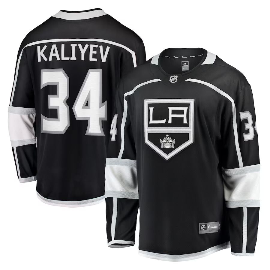 Men Los Angeles Kings #34 Arthur Kaliyev Fanatics Branded Black Home Breakaway Player NHL Jersey